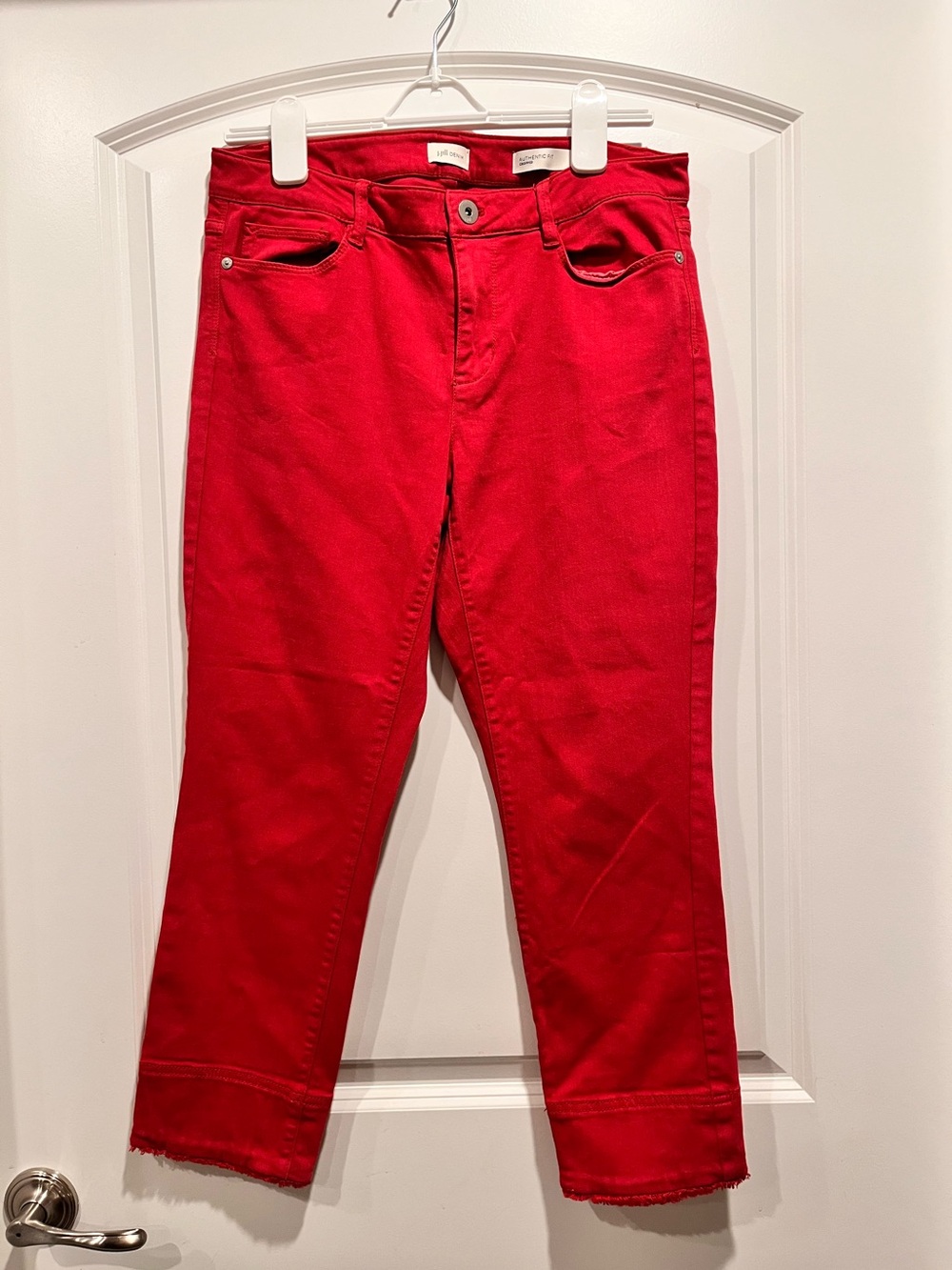 Red Women's Crop Jeans - Unbranded